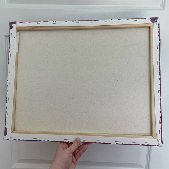 ORIGINAL POUR PAINTING 16”x20” Dark Purple/Berry Red/Hot Pink/Gold/Lavender - Picture 5 of 5